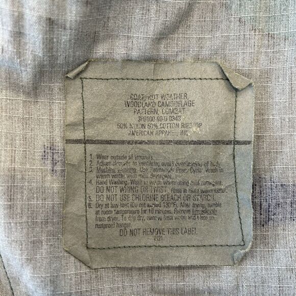 US Issued Woodland Camo Coat Size Large Long - Picture 3 of 4